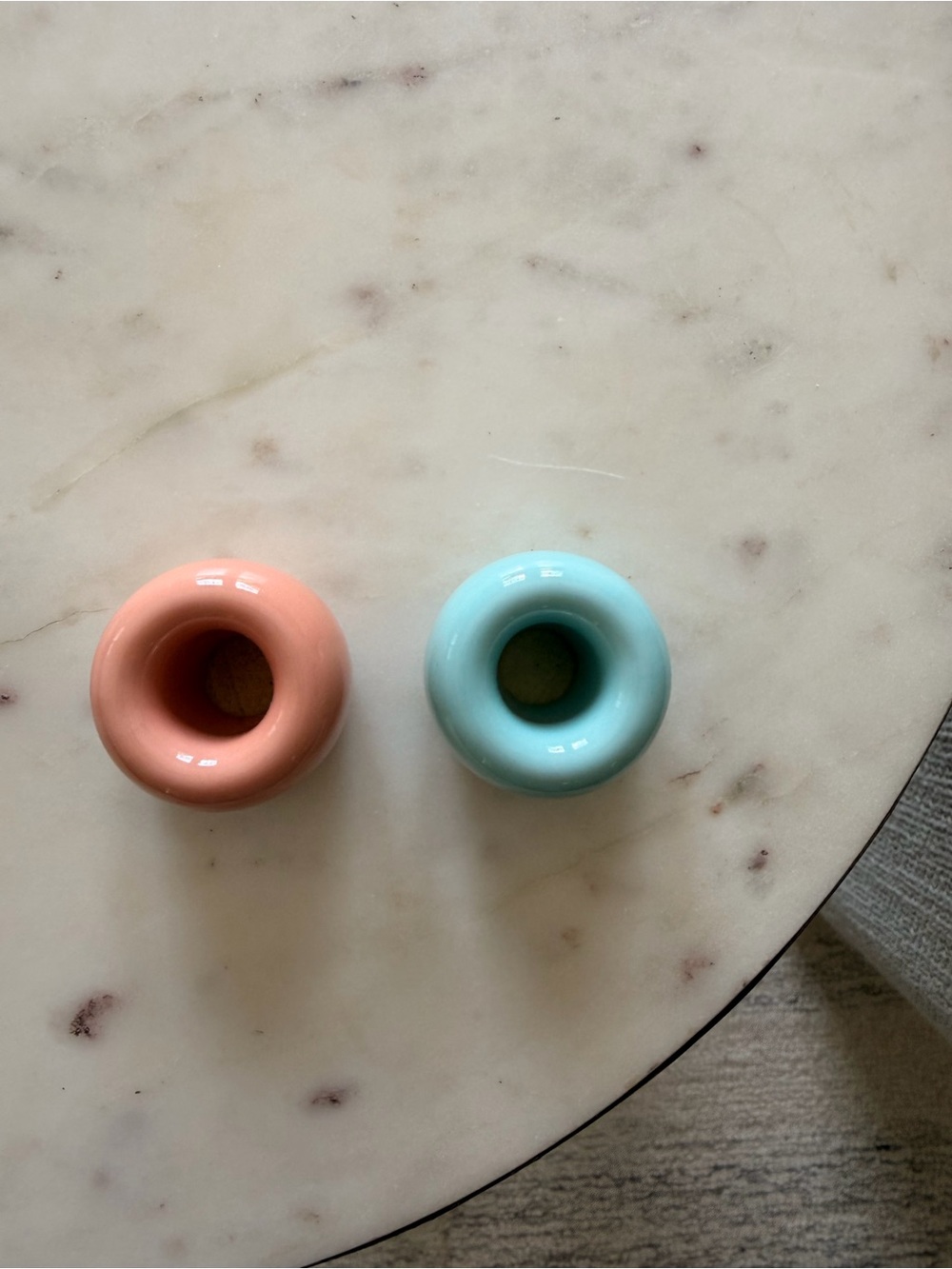MUJI Japan Ceramic Toothbrush Holders Set of 2 Pink Mint
